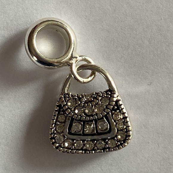 Purse Pocketbook Silver-tone Charm for Bracelet or Necklace - Picture 3 of 10